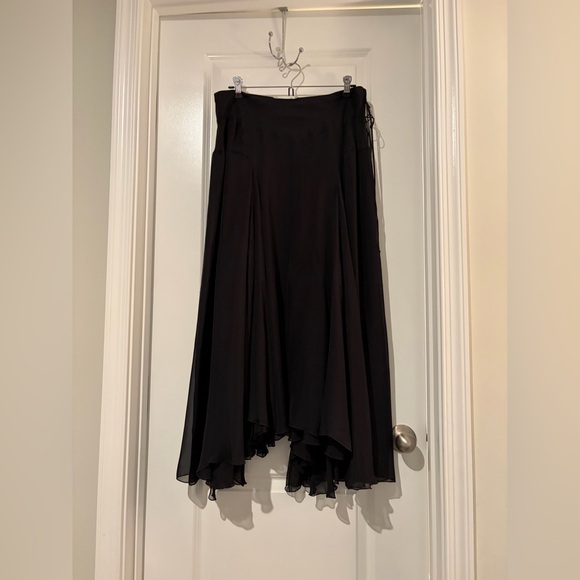 Kallmeyer Alyse Gusset Skirt in Black Silk Chiffon - Picture 2 of 9